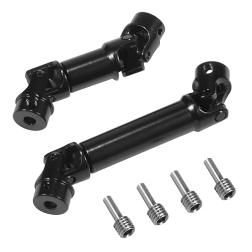 PLOQAZEH RC Autoteile Für TRX4M 1/18 Edelstahl Interne Keilwelle Antriebswelle 39-45mm 54,5mm-62mm 2 Stücke RC Crawler Auto Upgrade Teile(Black) von PLOQAZEH