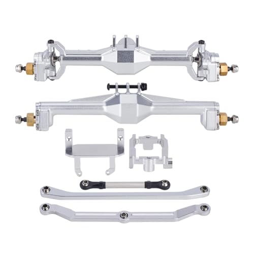 PLOQAZEH RC Autoteile Für TRX4M 1/18 Mit Lay Down Servo Mount & Links Aluminium CNC Portal Achsen + 10mm RC Crawler Auto Achse Upgrade Teile(Silver) von PLOQAZEH