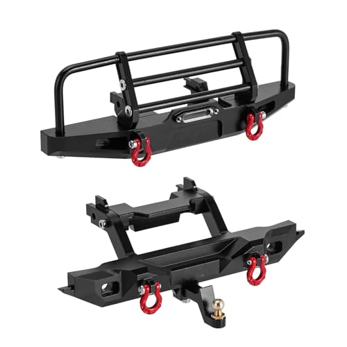 PLOQAZEH RC Autoteile Für TRX4M Für Defender 1/18 4M-88 RC Crawler Upgrade Auto Zubehör CNC Aluminium Vorne Hinten Stoßstange Mit Lichter Ersatz RC Auto Teile(Set) von PLOQAZEH