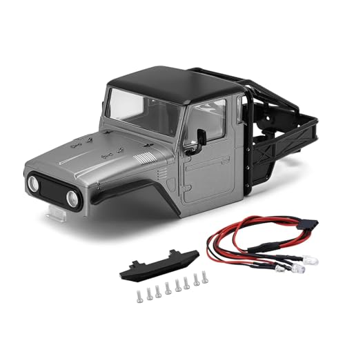 PLOQAZEH RC Autoteile Für TRX4M Für Defender Für Bronco 1/18 IR40 Harte Körper Shell Mit Käfig RC Crawler Auto Teile Upgrade Änderung RC Auto Zubehör(Gray) von PLOQAZEH