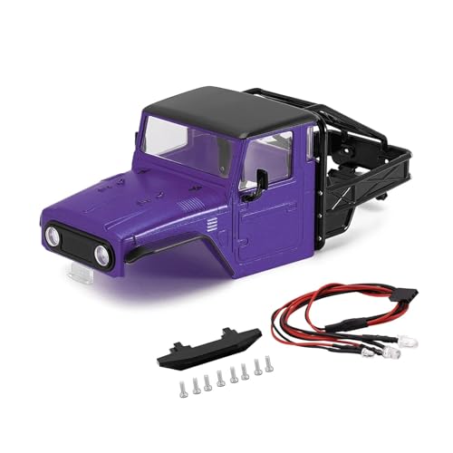 PLOQAZEH RC Autoteile Für TRX4M Für Defender Für Bronco 1/18 IR40 Harte Körper Shell Mit Käfig RC Crawler Auto Teile Upgrade Änderung RC Auto Zubehör(Purple) von PLOQAZEH
