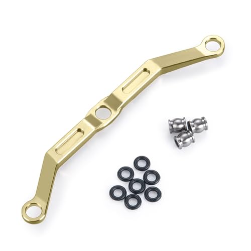 PLOQAZEH RC Autoteile Für TRX4M Für Defender Für Bronco 1/18 Metall Lenkung Link Linkage Rod Modifikation Auto Zubehör RC Crawler Auto Modell Upgrade Teile(Yellow) von PLOQAZEH