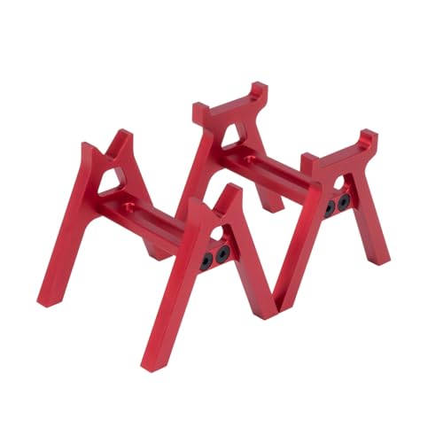 PLOQAZEH RC Autoteile Für TRX4M Für SCX24 AX24 Für FCX24 UTB18 1/18 1/24 Aluminium Werkbank Display Stand Statische Display Jack Wartung Szene(Red) von PLOQAZEH