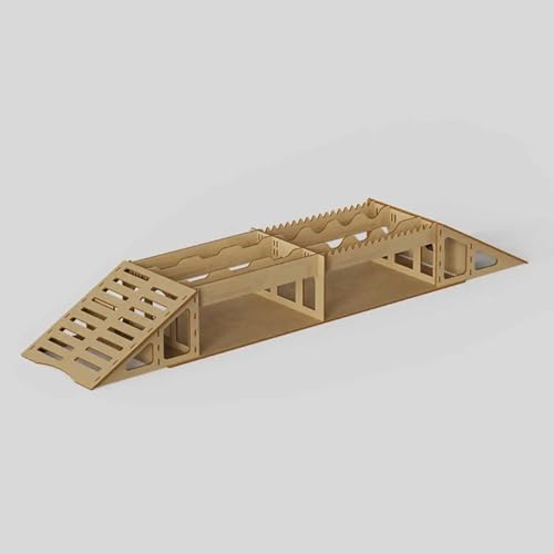 PLOQAZEH RC Autoteile Für TRX4M UTB18 Für SCX24 AX24 Für FCX24 1/18 1/24 Brücke Natürlich Prop Straße Hindernis Steilhang RC Crawer Auto Upgrade Teile(Size3) von PLOQAZEH