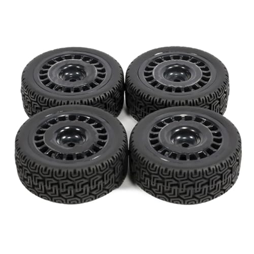 PLOQAZEH RC Autoteile Für TT-01 Für TT-02 XV-01 DF-03 TA06 PTG2 Für HPI WR8 4 Stücke 12mm Geklebte Gummireifen Kunststofffelgen Felge RC Für Rallye Für Rennwagen Upgrades Teile(Black,70 * 26) von PLOQAZEH