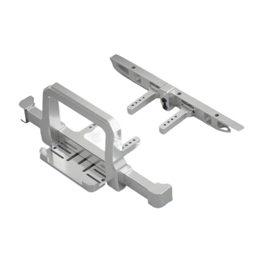 PLOQAZEH RC Autoteile Für Trx4 Für Defender 1/10 Metall Vorne Hinten Stoßstange Upgrade Teile RC Crawler Upgrade Teile Ersatz Zubehör(Silver,Front Rear) von PLOQAZEH