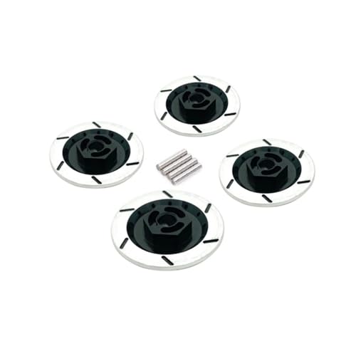 PLOQAZEH RC Autoteile Für Tt02 Für HPI Für HSP 94123 1/10 RC On Road Für Racing Auto 4PCS 12mm Aluminium Legierung Bremsscheibe Felge Box Hex Adapter(Black) von PLOQAZEH