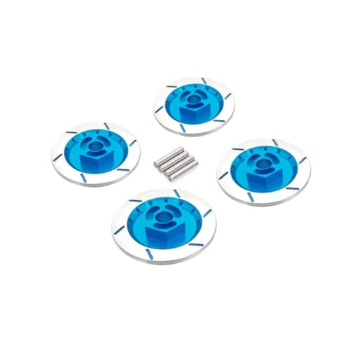 PLOQAZEH RC Autoteile Für Tt02 Für HPI Für HSP 94123 1/10 RC On Road Für Racing Auto 4PCS 12mm Aluminium Legierung Bremsscheibe Felge Box Hex Adapter(Blue) von PLOQAZEH