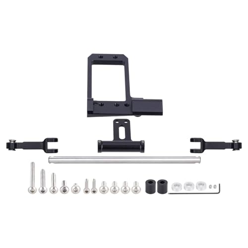 PLOQAZEH RC Autoteile Für Vanquish Für Phoenix VS4-10 F10 1/10 Aluminium BAT Servo Halterung Und Skala Hydraulische Lenkung Link RC Crawler Portal Achse Upgrade(Black) von PLOQAZEH