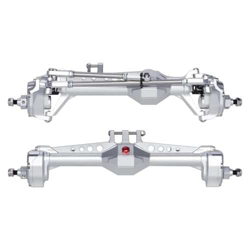 PLOQAZEH RC Autoteile Für Vanquish Vs4-10 1/10 CNC-bearbeitung Hochfestes Aluminium Vorne Und Hinten Portal Achse Komplette Set RC CrawlerAxial Teile(Silver,Axle F and R) von PLOQAZEH