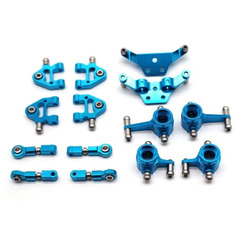 PLOQAZEH RC Autoteile Für WLtoys 1/28 284131 K969 K979 K989 K999 P929 P939 Metall Upgrade Für Schaukel Arm Lenkung Tasse Shock Mount RC Auto Teile(Blue) von PLOQAZEH