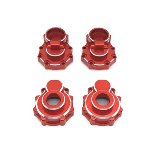 PLOQAZEH RC Autoteile Für WLtoys Für 104006 104010 104020 104026 Hinten Brücke Tasse RC Auto Metall Upgrade OP Zubehör Teile Kit(Red) von PLOQAZEH