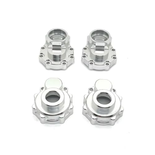 PLOQAZEH RC Autoteile Für WLtoys Für 104006 104010 104020 104026 Hinten Brücke Tasse RC Auto Metall Upgrade OP Zubehör Teile Kit(Silver) von PLOQAZEH