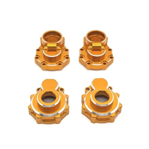 PLOQAZEH RC Autoteile Für WLtoys Für 104006 104010 104020 104026 Hinten Brücke Tasse RC Auto Metall Upgrade OP Zubehör Teile Kit(Yellow) von PLOQAZEH