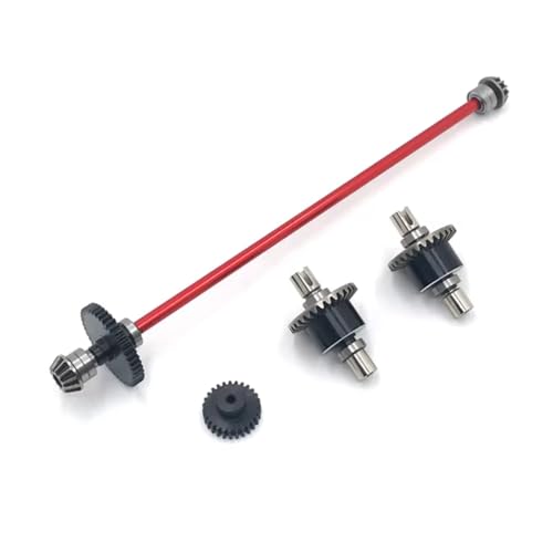 PLOQAZEH RC Autoteile Für WLtoys Für 124016 124017 124018 124019 124010 1/12 RC Auto Metall Upgrade Teile Differential Zentrale Shift Montage Motor Zähne Reduktion Getriebe(Red) von PLOQAZEH