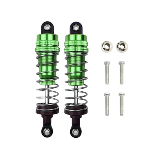 PLOQAZEH RC Autoteile Für WLtoys Für 144001 1316 1/14 RC Auto Metall Öl Gefüllt Stoßdämpfer Vorne Hinten Für Universal Track Short Course Truck Teile(Green) von PLOQAZEH