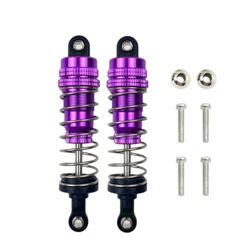 PLOQAZEH RC Autoteile Für WLtoys Für 144001 1316 1/14 RC Auto Metall Öl Gefüllt Stoßdämpfer Vorne Hinten Für Universal Track Short Course Truck Teile(Purple) von PLOQAZEH