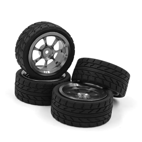 PLOQAZEH RC Autoteile Für WLtoys Für 144001 144002 144010 1/14 124016 124017 124018 124019 1/12 Drift Rad Hub Reifen RC Auto Upgrade Teile 65x26 MM Und Verschleiß-Beständig(Gray) von PLOQAZEH