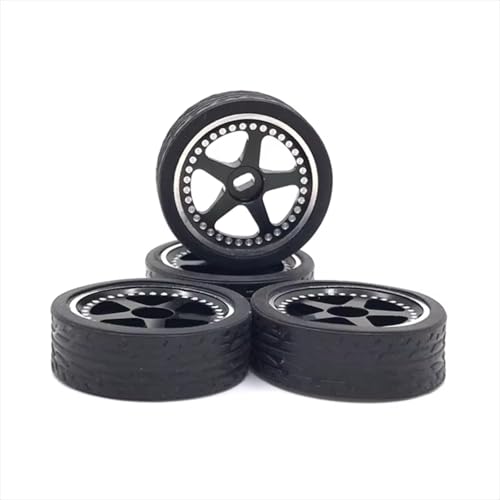 PLOQAZEH RC Autoteile Für WLtoys Für Kyosho 1/28 Metall-Upgrade-Zubehör 11 Mm Breite 27 Mm Außendurchmesser Für Rennradreifen RC-Autoersatzteile(Black) von PLOQAZEH