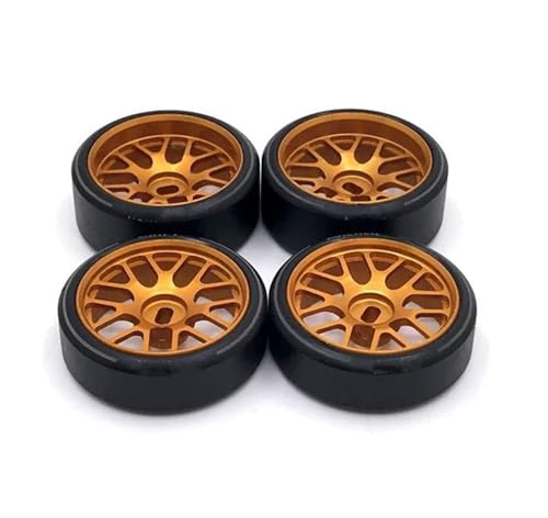 RC Autoteile Für Wltoys 1/28 K989 K999 K969 K979 P929 P939 284131 Für Iw04m Für AWD Iw02 Rm02 Rm03 Für Dgawd Für Mini-Q Für Kyosho 27mm Drift Räder RC Auto Teile(Yellow) von PLOQAZEH