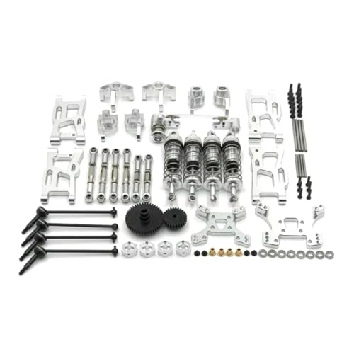 PLOQAZEH RC Autoteile Für Wltoys Für 144001 144002 144010 124017 124019 Metall Upgrades Teile Modifikation Kits Für Schwinge Stoßdämpfer Set RC Auto Zubehör(White) von PLOQAZEH