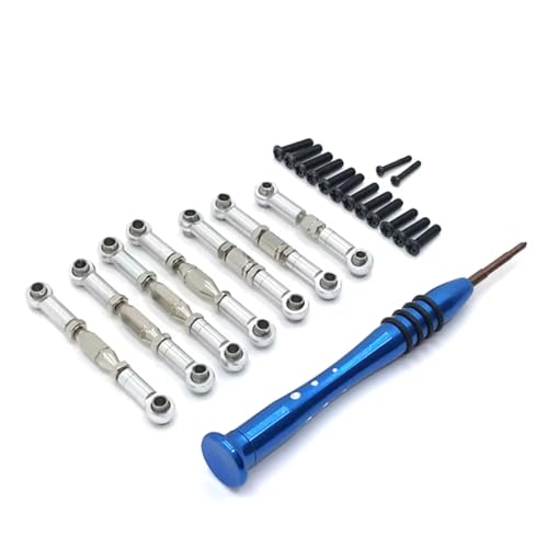 RC Autoteile Für Wltoys Für 144010 144001 144002 1/14 124016 124017 124018 124019 1/12 RC Auto Upgrade Teile Metall Verknüpfung Servo Pull Lenkung Spurstange Set(White) von PLOQAZEH