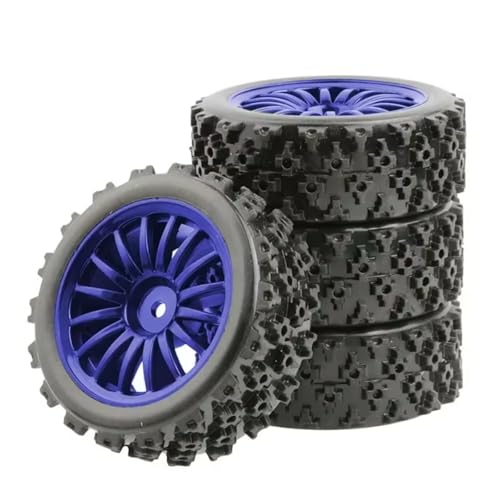 PLOQAZEH RC Autoteile Für Wltoys Für HSP 1/10 1/12 1/14 1/16 Felge Gummireifen Reifen RC Auto Teile Modell Zubehör RC Auto Felge Und Reifen(Purple) von PLOQAZEH