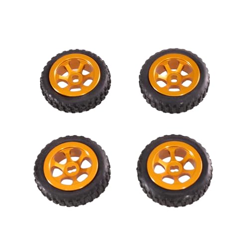 PLOQAZEH RC Autoteile Für Wltoys Für K969 K979 K989 K999 P929 P939 284131 284161 284010 1/28 RC 4WD Metall Teile Hub Reifen Für Ferngesteuerte Autos(Yellow) von PLOQAZEH