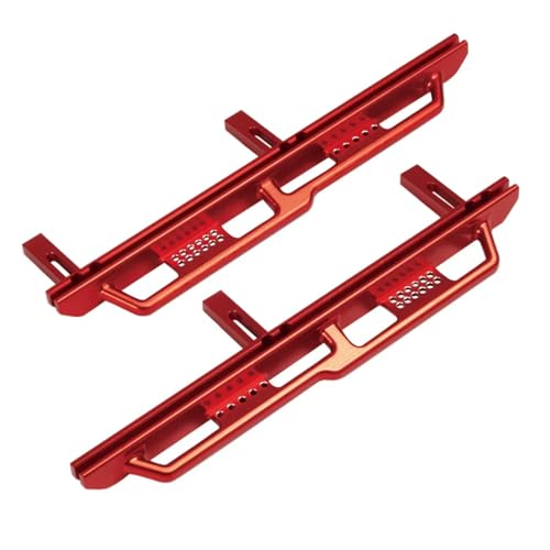 PLOQAZEH RC Autoteile Für Wrangler Für Axial SCX6 Für JLU 4WD 1/6 CNC Aluminium Seitentrittbrett Für Rock Sliders Schienen Pedal RC Crawler Auto Upgrade Teile(Red) von PLOQAZEH