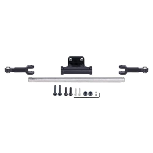 PLOQAZEH RC Autoteile Für Yota D90 D110 4WD Ll 1/10 Metall Volle Hydraulische Lenkung Zylinder Link Upgrade RC Crawler Auto Achse DIY Teile Ersatz Zubehör(Black) von PLOQAZEH