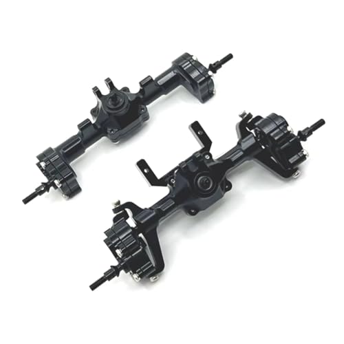 PLOQAZEH RC Car Upgrade Zubehör Für FMS Für FCX24 K5 1/24 Metall Vorder Und Hintertürbrückenbaugruppe Verwendete RC Autokettenfahrzeugteile Und Zubehör Upgrade Ersatzverwendung(Black) von PLOQAZEH