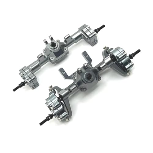 PLOQAZEH RC Car Upgrade Zubehör Für FMS Für FCX24 K5 1/24 Metall Vorder Und Hintertürbrückenbaugruppe Verwendete RC Autokettenfahrzeugteile Und Zubehör Upgrade Ersatzverwendung(Gray) von PLOQAZEH