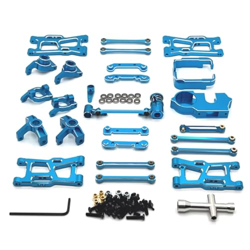 PLOQAZEH RC Car Upgrade Zubehör Für JJRC C8803 Für WLtoys 1/14 1/12 Metall Spurstangensatz Paket RC Auto Kettenfahrzeug Teile Und Zubehör Upgrade Austausch Und Verwendung(Blue) von PLOQAZEH