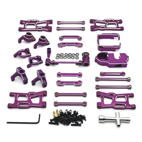 PLOQAZEH RC Car Upgrade Zubehör Für JJRC C8803 Für WLtoys 1/14 1/12 Metall Spurstangensatz Paket RC Auto Kettenfahrzeug Teile Und Zubehör Upgrade Austausch Und Verwendung(Purple) von PLOQAZEH