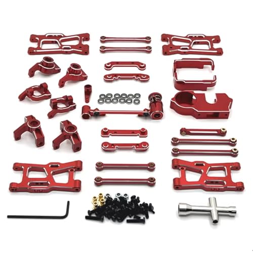 PLOQAZEH RC Car Upgrade Zubehör Für JJRC C8803 Für WLtoys 1/14 1/12 Metall Spurstangensatz Paket RC Auto Kettenfahrzeug Teile Und Zubehör Upgrade Austausch Und Verwendung(Red) von PLOQAZEH
