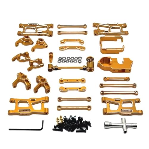 PLOQAZEH RC Car Upgrade Zubehör Für JJRC C8803 Für WLtoys 1/14 1/12 Metall Spurstangensatz Paket RC Auto Kettenfahrzeug Teile Und Zubehör Upgrade Austausch Und Verwendung(Yellow) von PLOQAZEH