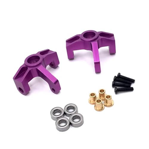 PLOQAZEH RC Car Upgrade Zubehör Für LC Für WLtoys 144010 144001 144002 124017 124016 124018 124019 1/14 Metalllager Front Steering Cup RC Autoteile Austausch Und Verwendung(Purple) von PLOQAZEH