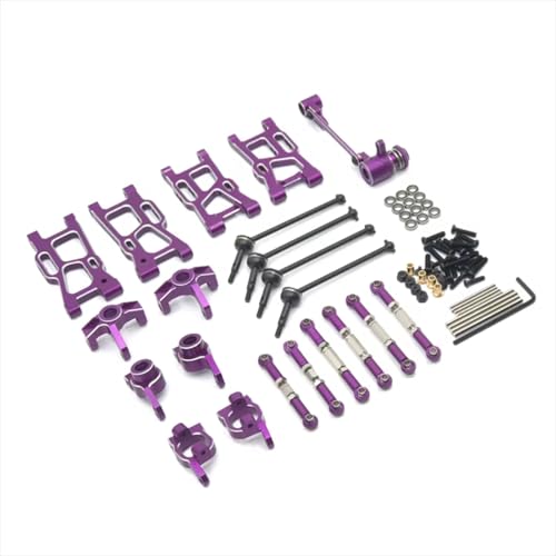 PLOQAZEH RC Car Upgrade Zubehör Für LC LC12B1 E Mb-1H- Dth-Mth 1/14 Metall Für Schwingarm Lenkbechergruppe 9 teiliges Set RC Autoteile Und Zubehör Upgrades Ersatz(Purple) von PLOQAZEH