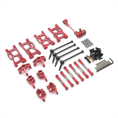 PLOQAZEH RC Car Upgrade Zubehör Für LC LC12B1 E Mb-1H- Dth-Mth 1/14 Metall Für Schwingarm Lenkbechergruppe 9 teiliges Set RC Autoteile Und Zubehör Upgrades Ersatz(Red) von PLOQAZEH