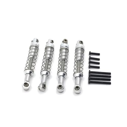 PLOQAZEH RC Car Upgrade Zubehör Für MN D90 D91 D96 Für MN98 99S Für WPL C14 C24 B14 B24 1/12 Metall 4PCS Äußere Für Frühling Schock RC Auto Teile Zubehör Upgrade Ersatz Verwenden(Silver) von PLOQAZEH