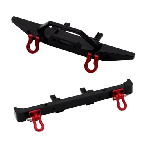 PLOQAZEH RC Car Upgrade Zubehör Für MN Für MN128 Für Wrangler 1/12 Metall Front- Und Heckstoßstange RC Auto Kettenfahrzeuge Teile Und Zubehör Upgrades Ersatz Verwendung(Black) von PLOQAZEH