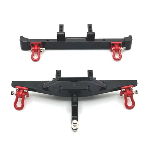 PLOQAZEH RC Car Upgrade Zubehör Für MN Für MN82 LC79 1/12 Metall Stoßstangenschutz Vorne Und Hinten Ferngesteuerte Autoteile Und Zubehör Upgrades Ersatzverwendung(Black) von PLOQAZEH
