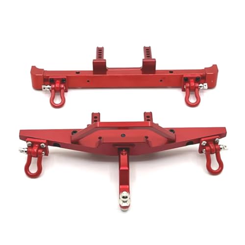 PLOQAZEH RC Car Upgrade Zubehör Für MN Für MN82 LC79 1/12 Metall Stoßstangenschutz Vorne Und Hinten Ferngesteuerte Autoteile Und Zubehör Upgrades Ersatzverwendung(Red) von PLOQAZEH