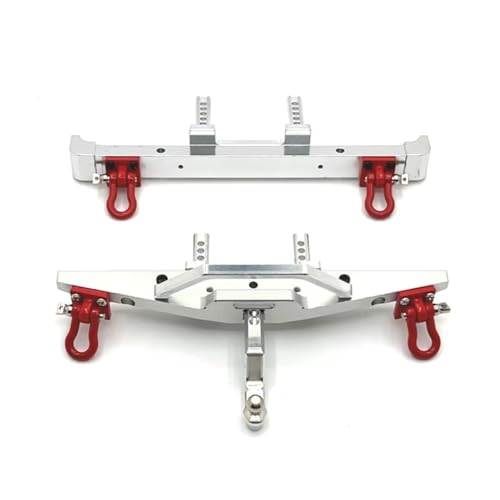 PLOQAZEH RC Car Upgrade Zubehör Für MN Für MN82 LC79 1/12 Metall Stoßstangenschutz Vorne Und Hinten Ferngesteuerte Autoteile Und Zubehör Upgrades Ersatzverwendung(Silver) von PLOQAZEH