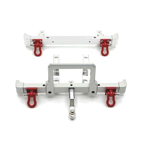 PLOQAZEH RC Car Upgrade Zubehör Für MN Für MN82 LC79 1/12 Metall Stoßstangenschutz Vorne Und Hinten RC Auto Kettenfahrzeugteile Und Zubehör Upgrade Ersatzverwendung(Silver) von PLOQAZEH
