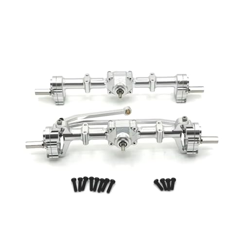 PLOQAZEH RC Car Upgrade Zubehör Für MN Für MN82 LC79 Für MN78 D90 D91 D96 99S 1/12 Metall Türbrücken Vorne Und Hinten RC Autoteile Und Zubehör Upgrade Ersatzverwendung(Silver) von PLOQAZEH