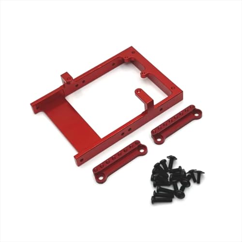 PLOQAZEH RC Car Upgrade Zubehör Für MangNiu D90 D91 D96 Für MN98 99S V1 Metall Lenkgetriebe Fach Stoßdämpfer Halterung Fernbedienung Auto Teile Ersatz Verwenden(Red) von PLOQAZEH