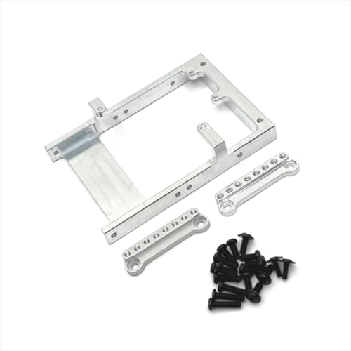 PLOQAZEH RC Car Upgrade Zubehör Für MangNiu D90 D91 D96 Für MN98 99S V1 Metall Lenkgetriebe Fach Stoßdämpfer Halterung Fernbedienung Auto Teile Ersatz Verwenden(Silver) von PLOQAZEH