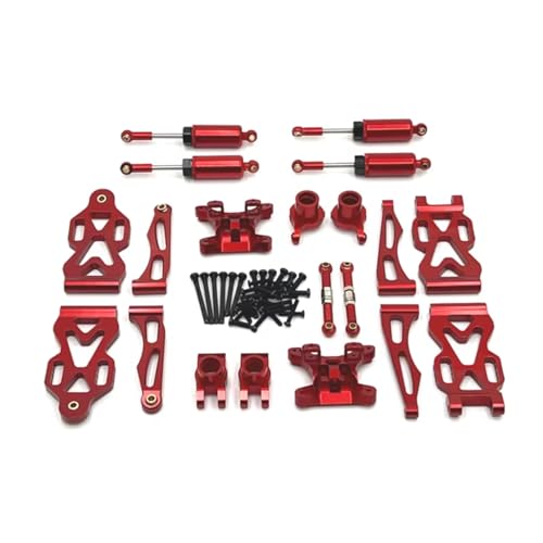 PLOQAZEH RC Car Upgrade Zubehör Für SCY Für JJRC C8805 1/16 Metall-Stoßdämpfersatz RC-Auto Kettenfahrzeuge Teile Und Zubehör Upgrades Austausch Und Verwendung(Red) von PLOQAZEH