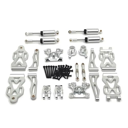 PLOQAZEH RC Car Upgrade Zubehör Für SCY Für JJRC C8805 1/16 Metall-Stoßdämpfersatz RC-Auto Kettenfahrzeuge Teile Und Zubehör Upgrades Austausch Und Verwendung(Silver) von PLOQAZEH